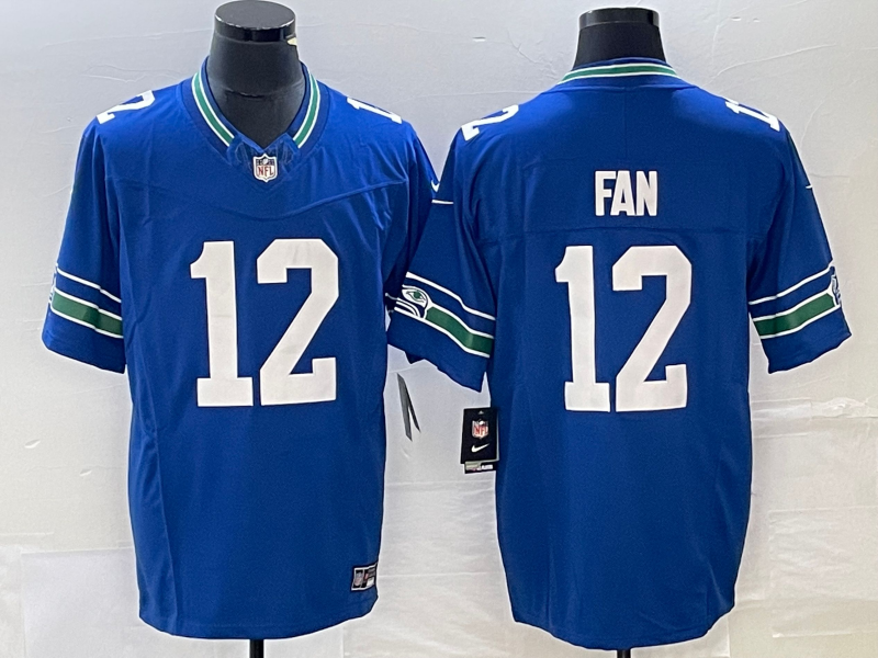 Men's Seattle Seahawks 12th Fan Royal Throwback Jersey